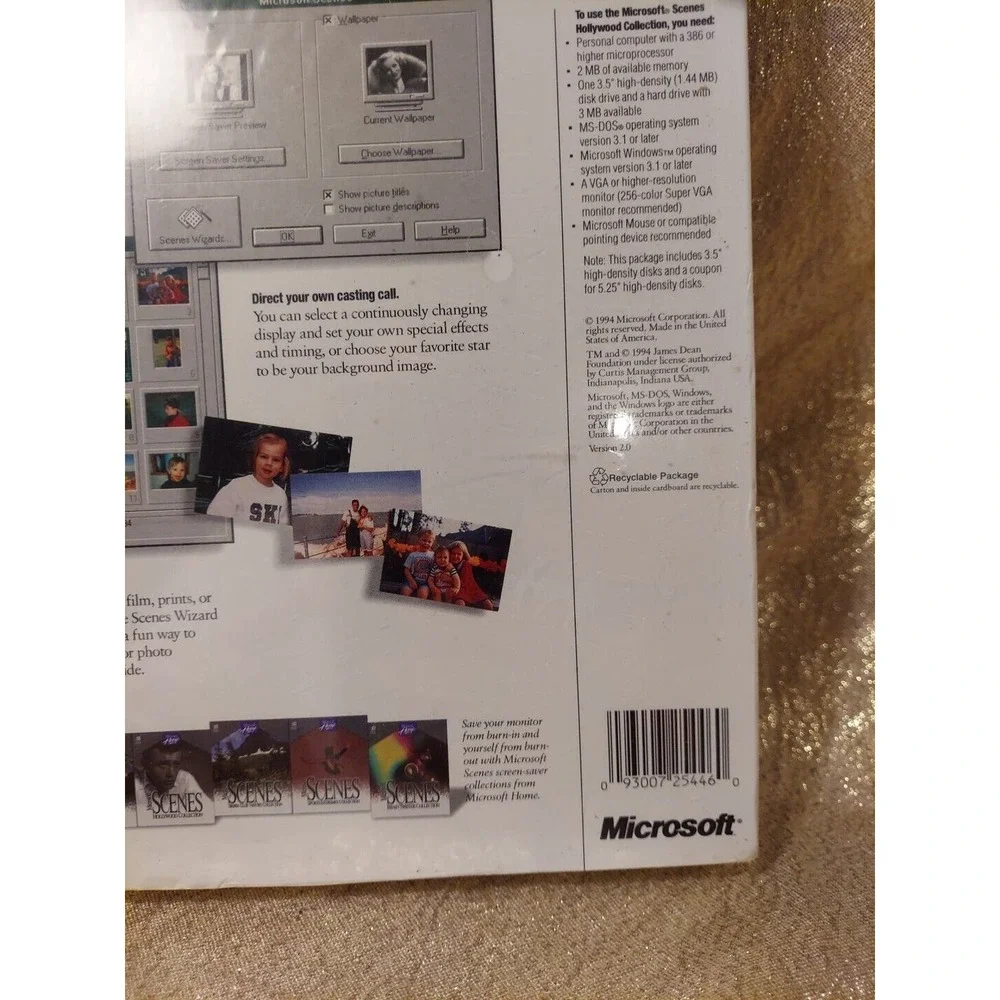 Microsoft Scenes Hollywood Collection Screen Saver Vintage Rare New NOS 1994
